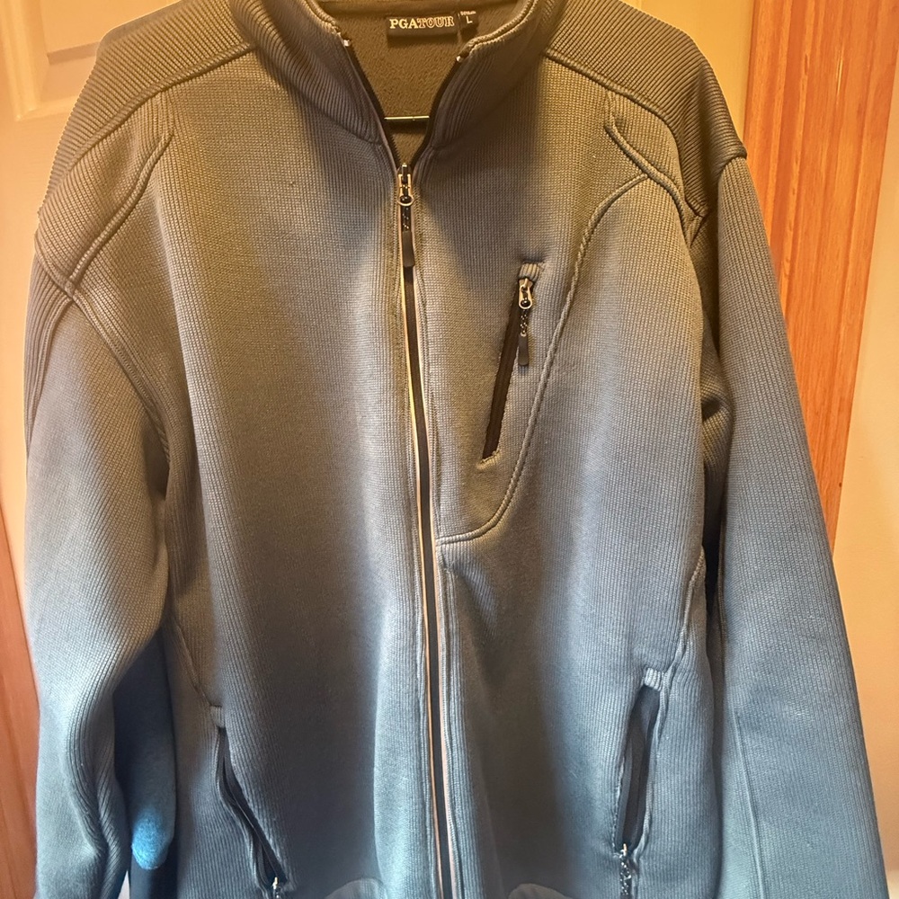 PGA Tour Gray and Blue Full-Zip Jacket